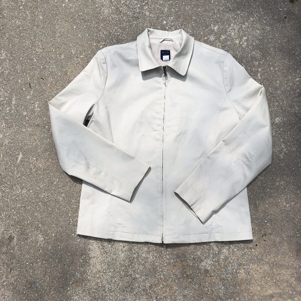 Gap Khaki Canvas Front Zip Jacket Size M